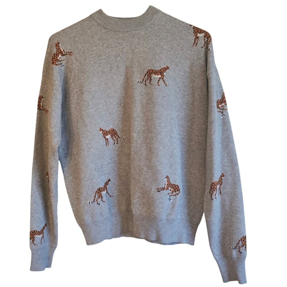THML Cheetah gray sweater size xs